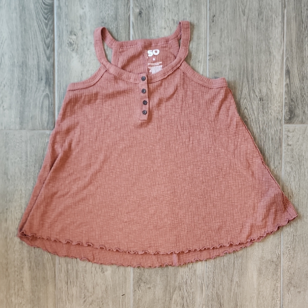 SO Dusty Rose Ribbed Tank Top